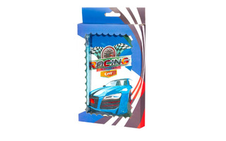 Блокнот "Синяя машинка" 13*18см ручка гребень 50л линия коробка AL9402 Alingar