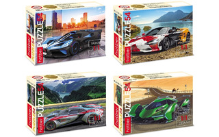 Пазлы Хатбер   54эл "Гоночные авто" ассорти 54ПЗ5 086028