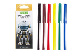 Фломастеры  6цв "Робо" FP_084602 Hatber