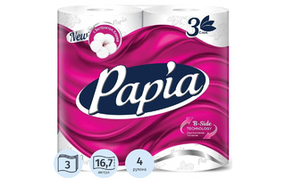 Туалетная бумага "Papia" 3сл 4рул 1612722