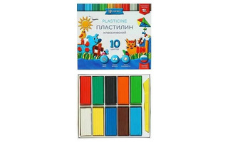 Пластилин 10 цв "Глобус.Классический" 200гр ПЛ10-06К