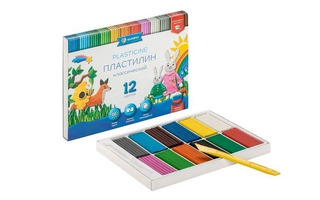 Пластилин 12 цв "Глобус.Классический" 240гр ПЛ12-06К