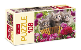 Пазлы Хатбер  108эл "Котята в корзинке" 108ПЗ4_19604