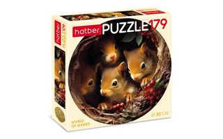 Пазлы Хатбер  179эл "Лесные малыши" 179ПЗк4_31688 круглые
