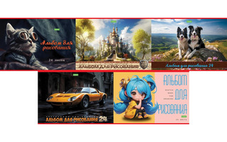 Альбом для рисования 24л "Ассорти.Выпуск №4" ECO 24А4С 086131 Хатбер