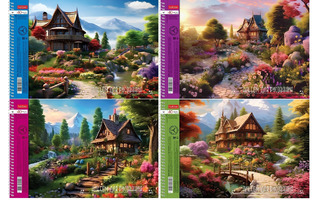 Альбом для рисования 40л "Живописные уголки" спираль тиснение 40А4тВсп 085249 Хатбер