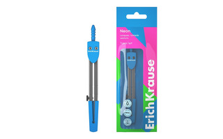 Циркуль "ErichKrause.Neon" металл голубой 61280