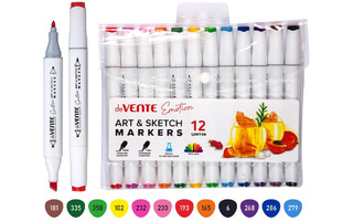 Набор скетчмаркеров  12шт "deVente.Emotion" двухстор пулевидный 1мм/скош5мм 5044100