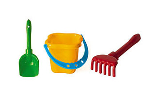 Набор для песка № 04 (ведро0,8л+лопатка+грабли) 10*10*14см И-0110