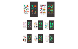 Наклейки "Тату.Светящиеся" ассорти 12*7см ТА-3351 WS-Y (ЦЕНА ЗА ЛИСТ)