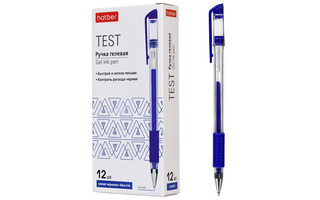 Ручка гелевая "Hatber.Test" синяя 0,5мм грип GP_083463