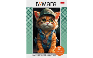 Папка для рисования А4 10л "Мяу-стори" 120г/м² 10Бр4тВ_30804 085644 Хатбер