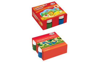 Гуашь  4 цв "Мультики" пальчиковая 100мл 180120214 Гамма