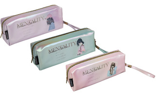 Пенал косметичка "deVente.Mentality" 21,5*8*5см иск.кожа молния с ручкой ассорти 7020431