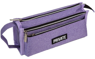 Пенал объемный "deVente.Private.Сиреневый" 21*10*7,5см ткань молния 1отд 2кармана с ручкой 7029436