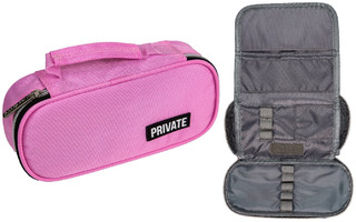 Пенал объемный "deVente.Private.Розовый" 21*10*6см 3 откидн.планки с ручкой 7023463