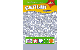 Картон белый А4  5л  С2462-14 "Белый узор" в ПЭТ Апплика
