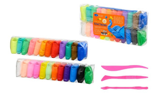 Пластилин легкий 24 цв Basir "Веселые друзья.Слон" прыгающий,не тонущий 11гр МС-7147-24