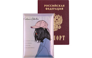 Обложка для паспорта иск.кожа "deVente.Mentality" сиреневая 1030473