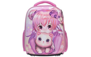 Рюкзак "Ergonomic mini.Аниме с котиком" 35*27*13см 1отд 2 кармана NRk_01006 Хатбер