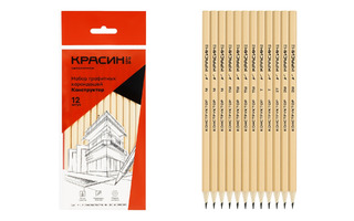 Набор ч/гр карандашей 12шт "Красин "Конструктор" 2Н-2В С-350 346233