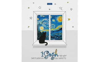 Скетчбук А5  80л "1Gogh" гребень тв.обл 100г/м² 80Тт5Aгрз_28330 077653 Хатбер