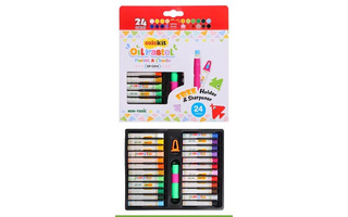 Пастель масляная 24цв "Flexoffice COLOKIT" +точилка +держатель OP-C014