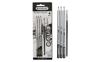 Набор ч/гр карандашей  3шт "ACMELIAE" акварельные +кисточка 43706