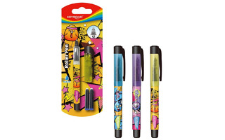 Ручка гелевая роллер "KEYROAD" синяя 0,7мм +2 сменных картриджа KR972839