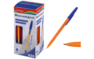 Ручка шариковая "KEYROAD" синяя 1,0мм оранж.корпус KR973027