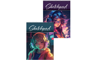 Скетчпад А4  80л "deVENTE.Music Girl" переверт 21*29см гребень тв.обл. блок 100г/м² 2134313