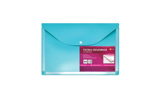 Папка с кнопкой А4 "dpskanc.Бирюзовая" горизонт. 310*230*25мм 300мкм ПВХ 2980-118 ДПС