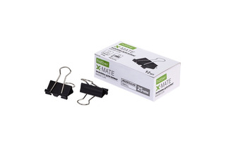 Зажим канц  25мм "Hatber.X-Mate" черные  ВС_083717