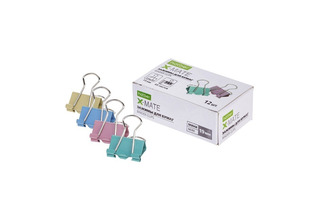 Зажим канц  19мм "Hatber.X-Mate" цветные  ВС_083724