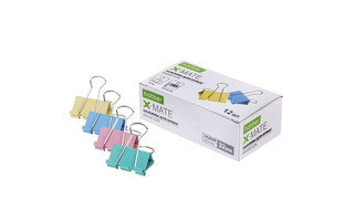 Зажим канц  32мм "Hatber.X-Mate" цветные  ВС_083722