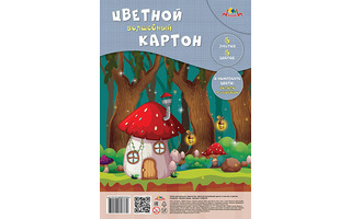 Картон цветной А4  6л 6цв волшебный  С2464-09  "Волшебный лес" ПЭТ Апплика