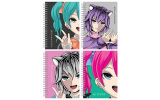 Блокнот А7  40л "Аниме.Лица" спираль лак 14650/4 АкХолд