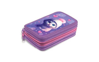 Пенал 3 отд "Котенок в шапочке" 190*110 табл.унож. NPn_48102 Hatber