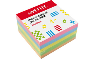Блок для записи  6*5*4 цветной проклеенный 5цв. 80г/м2 deVente 2012207