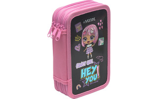 Пенал 3 отд "DeVente.Fancy Girl" 20,5*12см тиснение фольга 7013406