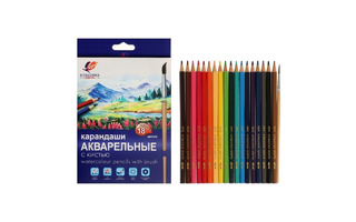 Карандаши 18 цв "Луч.Классика" акварельные с кисточкой 32С 2091-08
