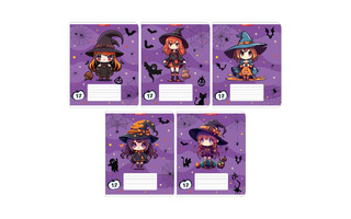 Тетрадь 12л "Ведьмочки" линия лак 14341/5  АкХолд