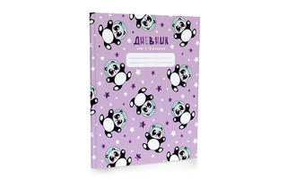 Дневник школьный 1-4 кл обложка твердая "Панды" 13641 АкХолд