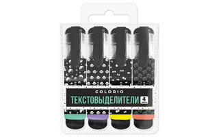 Набор текстовыделителей  4шт "Паттерн" mini COLB-US-12MH-PVC4 (6180) АкХолд