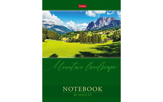 Бизнес-блокнот А5  80л "Горный пейзаж" тв.пер. 5-цвет.блок 80ББ5В1_29722 Хатбер