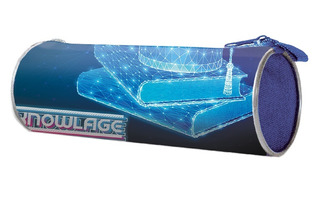 Пенал тубус  ПТ-02 "Знания" ткань на молнии большой