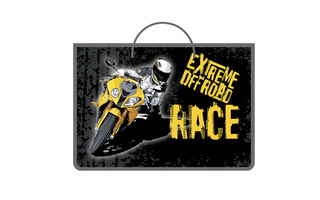 Папка для тетрадей А4 ПМ-А4-35 "Байкер" пластик+ткань 5см 1 отд молния с ручками