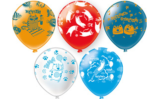 Шары 12" "Котики" (25шт) Ч54108