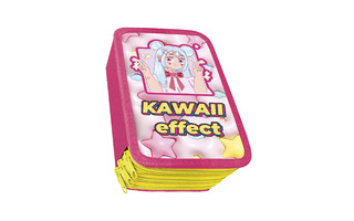 Пенал 3 отд ПО-110 "KAWAII EFFECT" ламинированный картон,большой 190*105