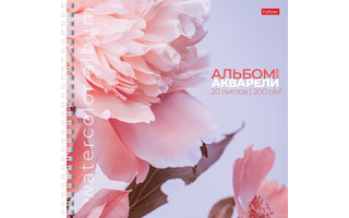Альбом для акварели 20л "Розовые лепестки" А5 200г/кв.м гребень жест.подлож 20Аа5тВгр_29975 Хатбер